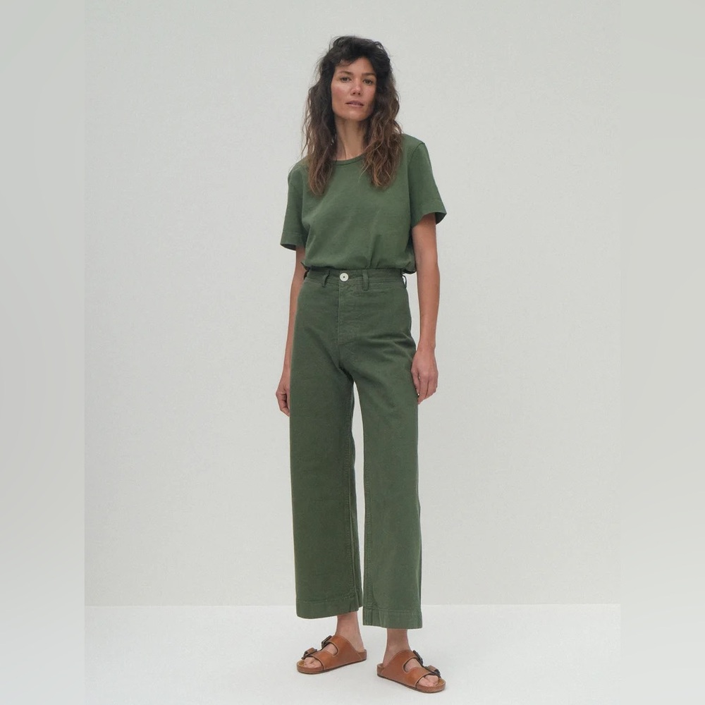 Jesse Kamm Sailor Pant Dark Green XS Small 0 2 Used High Waist